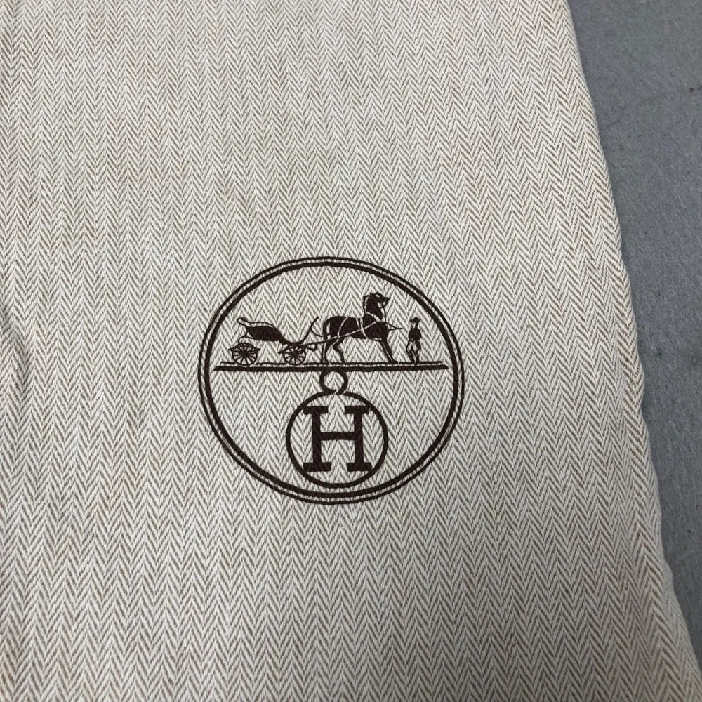 Authentic Hermes‎ Fabric Dust Bag Drawstring Top Travel Storage 14.5x7 Designer